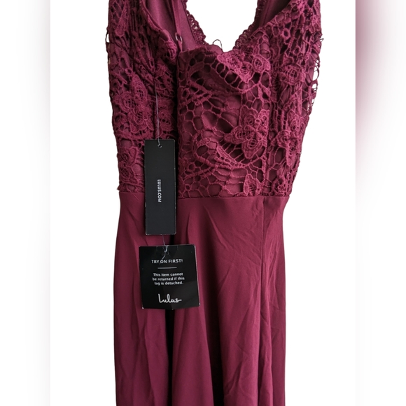 Lulu's Madalyn Burgundy Lace Maxi Dress - Picture 5 of 12